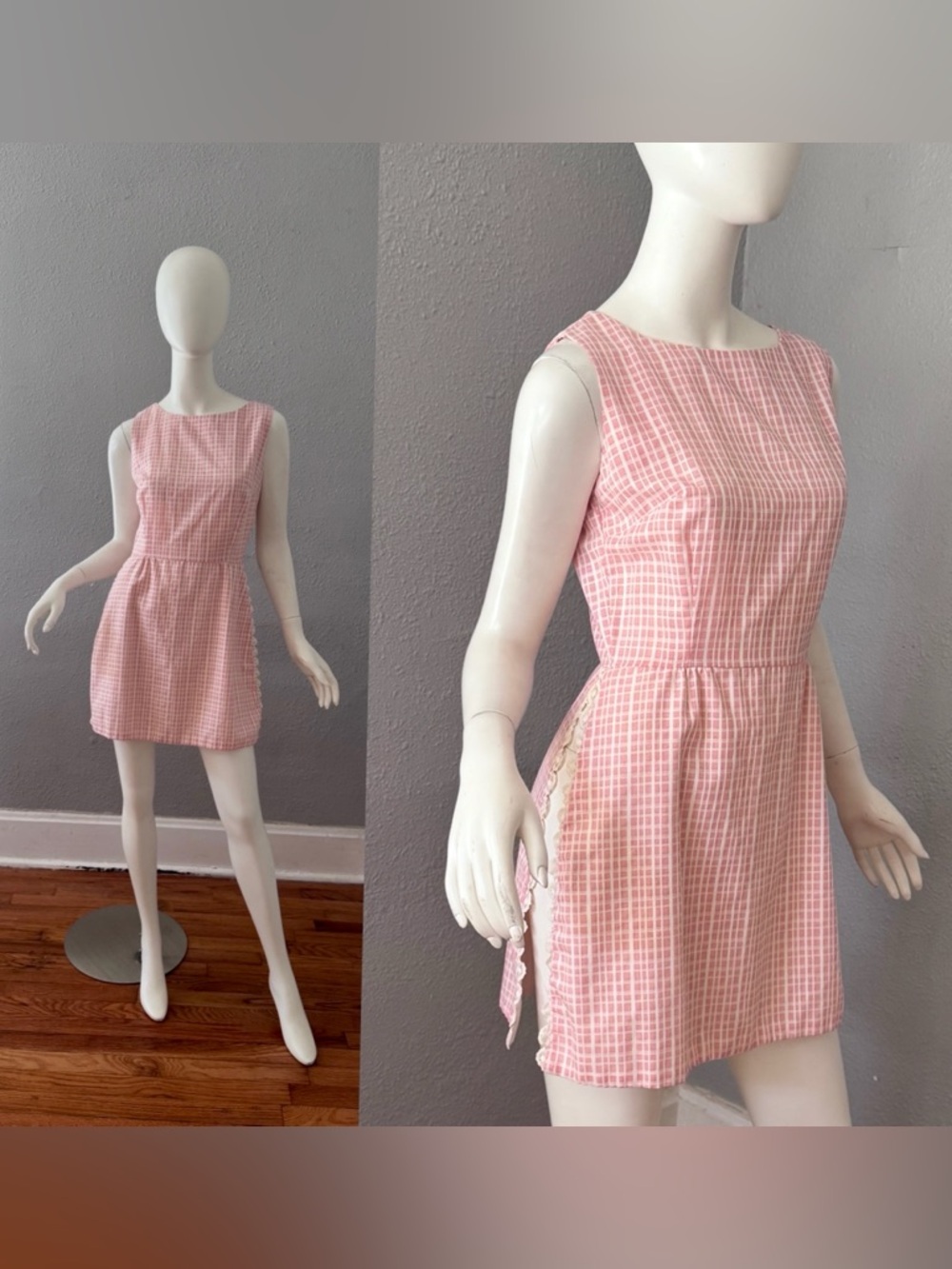Vintage 60s Pink Starlite of Miami Cover Up Mini Dress XS/S